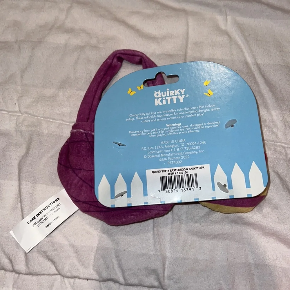 NWT 2pc Quirky Kitty Easter Egg & Basket Cat Plush Toy